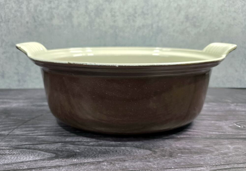 Vintage Le Creuset #26 Oval Dutch Oven Casserole Dish Base Only Brown 2.5 Qt